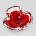 Murano Sommerso Glass Bowl, Ruby Red Cased in Clear, Italy, c.1960s