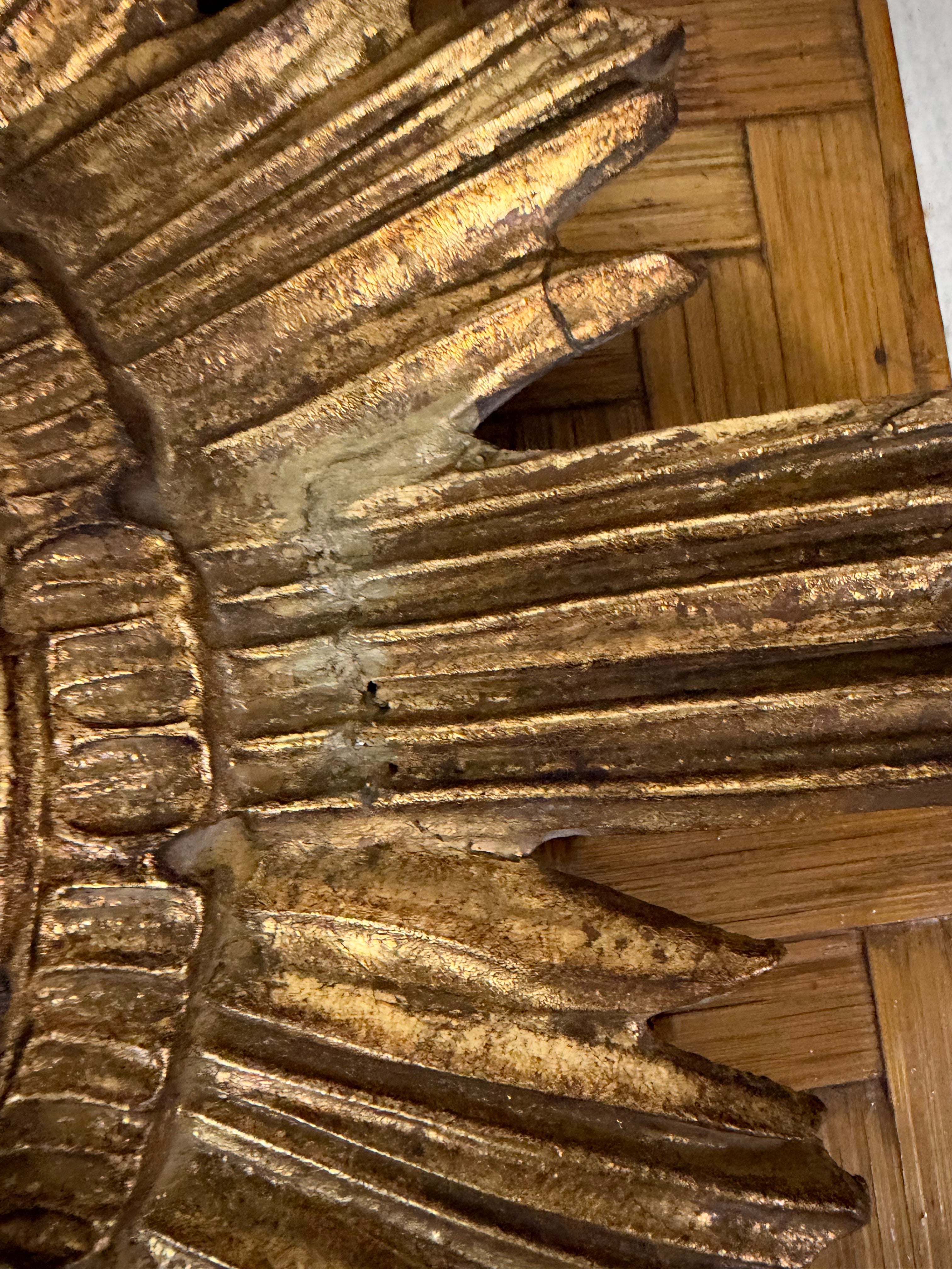 1960s Italian Gilt-Style Plaster Sunburst Mirror
