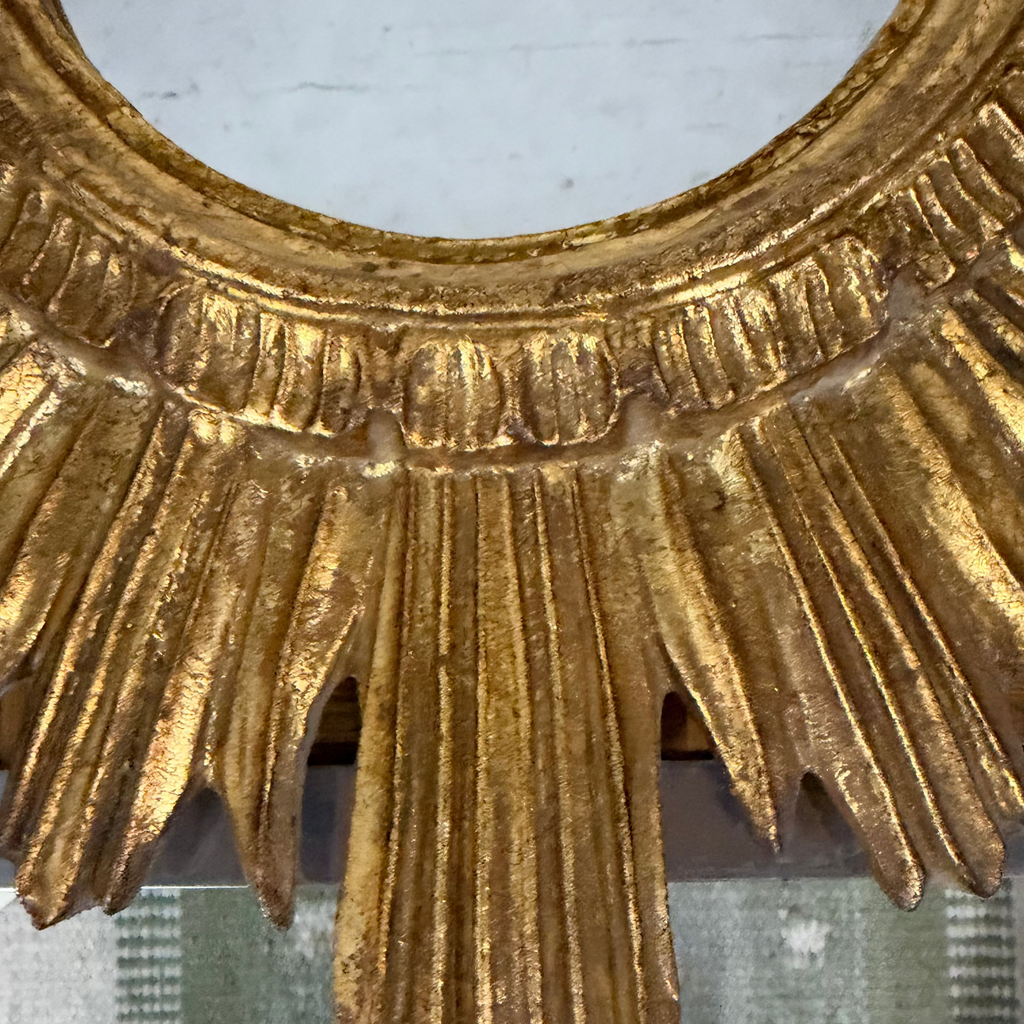 1960s Italian Gilt-Style Plaster Sunburst Mirror