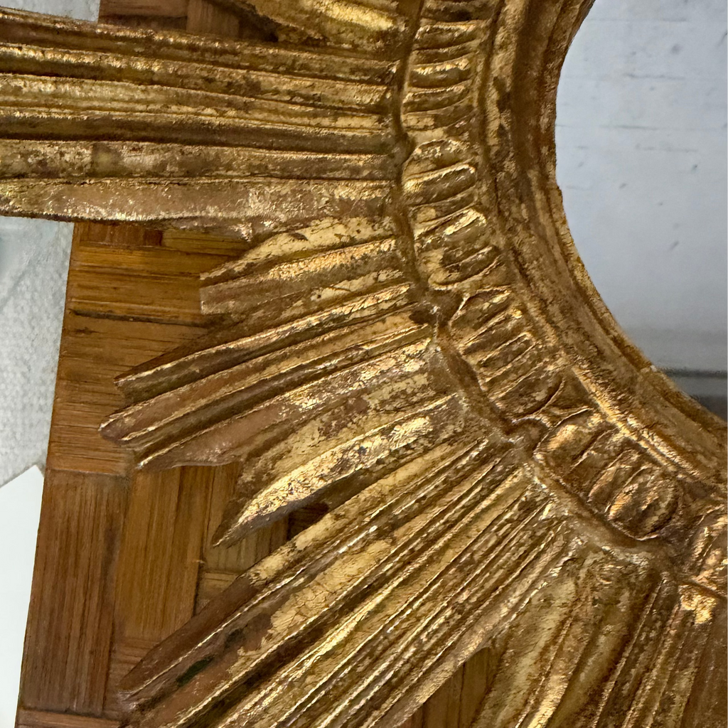 1960s Italian Gilt-Style Plaster Sunburst Mirror