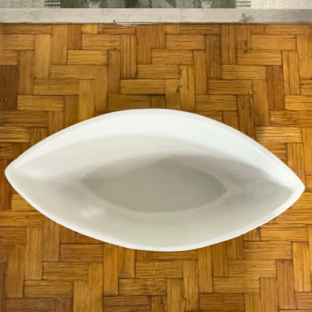 Italian White Glazed Ceramic Bowl, Textured Exterior, Italy, c.1970s
