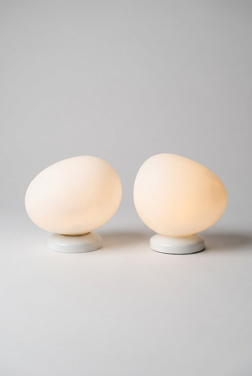Pair of Foscarini “Gregg Piccola” Wall or Ceiling Lights, White Blown Glass, Designed by Ludovica and Roberto Palomba, Italy