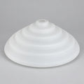 Murano Glass Flush Mount Ceiling Light, Stepped Satin White Glass, Italy, c.1980s