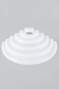 Murano Glass Half-Moon Wall Light, Stepped Satin White Glass, Italy, c.1980s