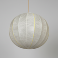 1970s Italian Cocoon Pendant with Yellow Stripes, in the Manner of Castiglioni