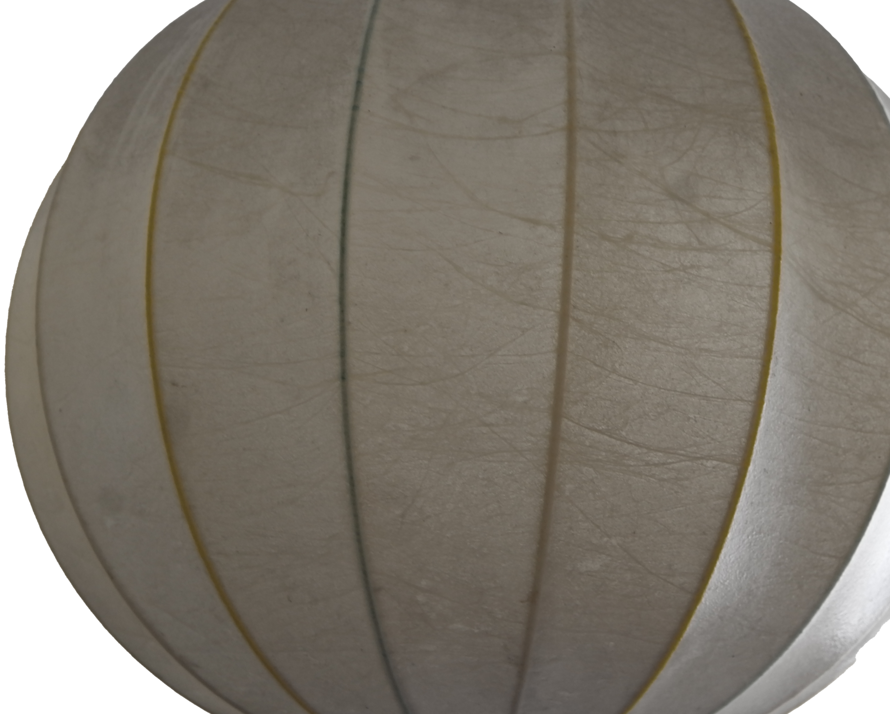 1970s Italian Cocoon Pendant with Yellow Stripes, rare Castiglioni Design