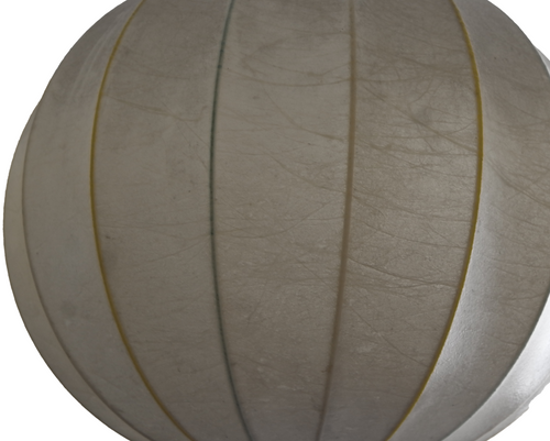 1970s Italian Cocoon Pendant with Yellow Stripes, rare Castiglioni Design