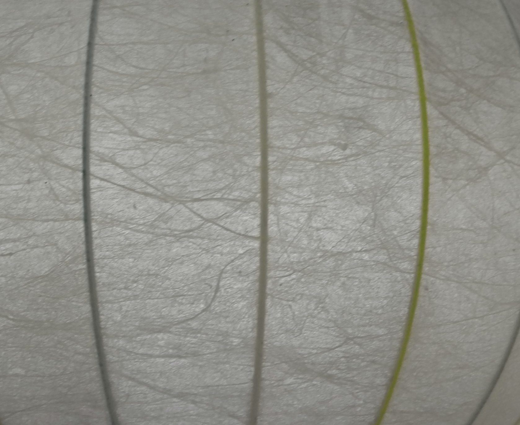 1970s Italian Cocoon Pendant with Yellow Stripes, rare Castiglioni Design