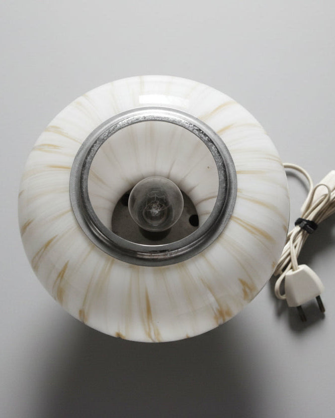 Vintage Murano Glass Table Lamp with Wooden Base attributed to Mazzega