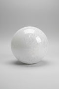 Vintage Italian Murano Glass Globe Pendant Light — White Mottled, c.1970s