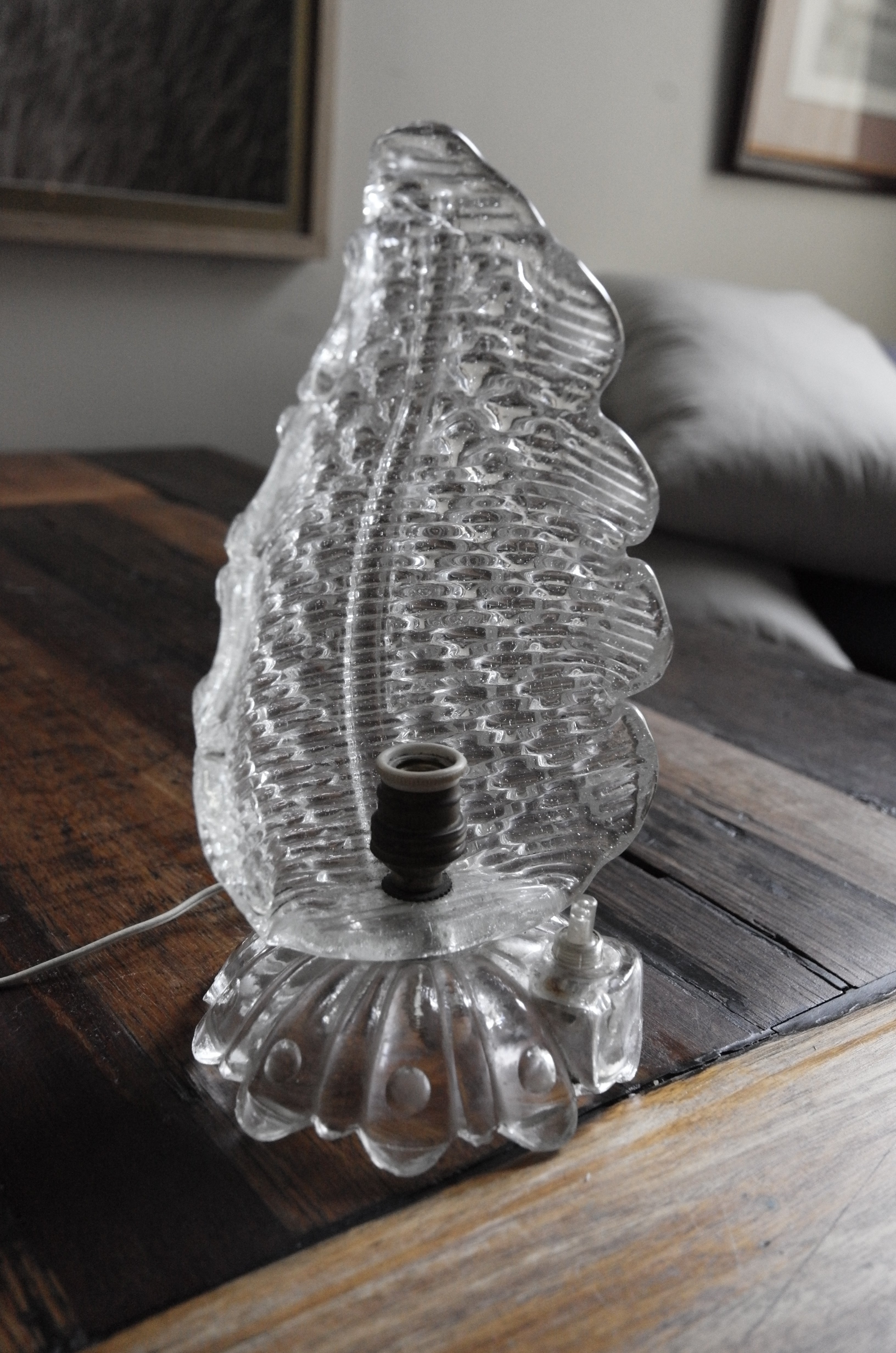 Art Deco Murano Glass Table Lamp, Attributed to Ercole Barovier