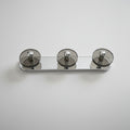 1970s Italian Smoked Glass and Steel Wall Hook Rack
