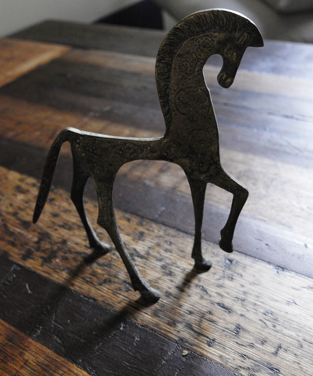 Mid-Century Etruscan Horse Bronze Sculpture, Attributed to Frederick Weinberg