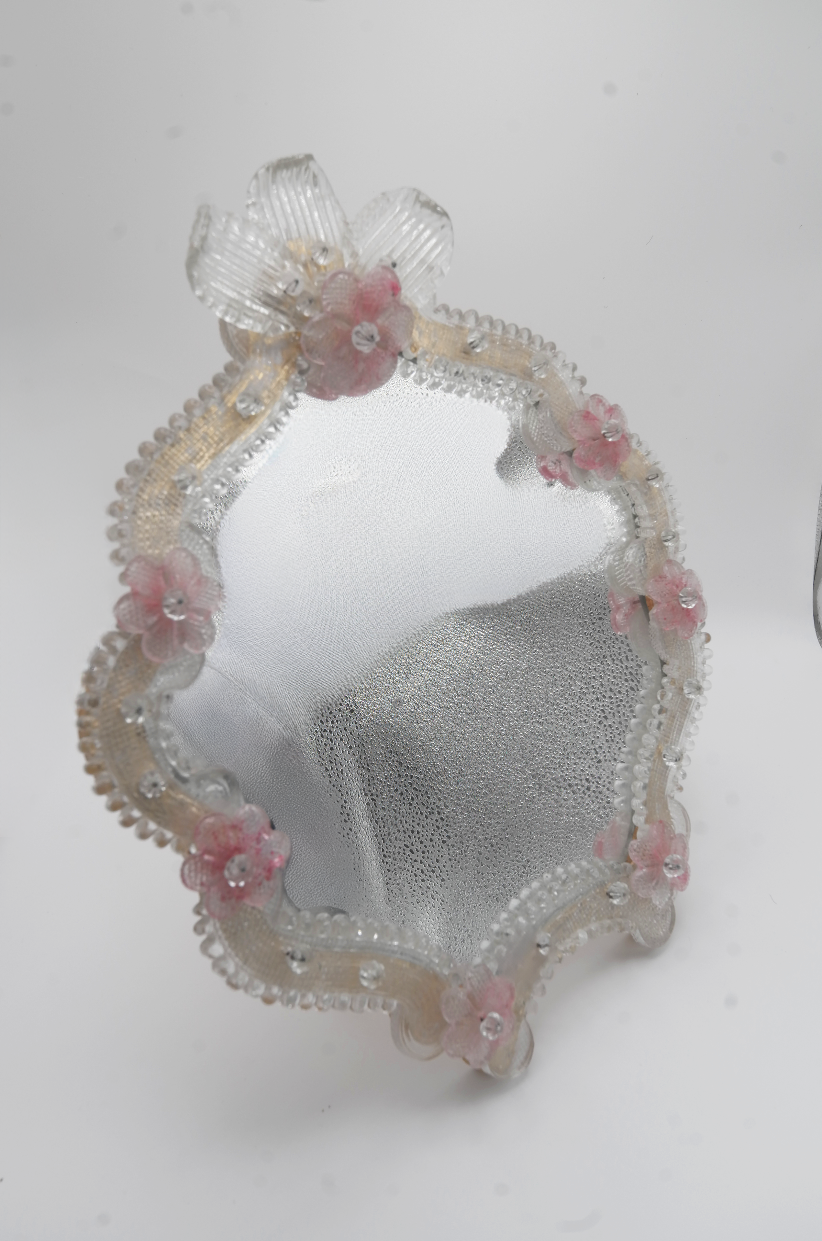 Murano Glass Flowered Mirror, Italy, 1960s