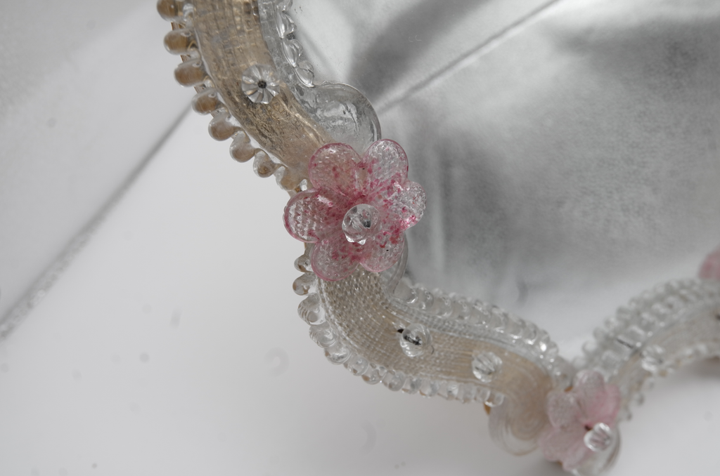 Murano Glass Flowered Mirror, Italy, 1960s