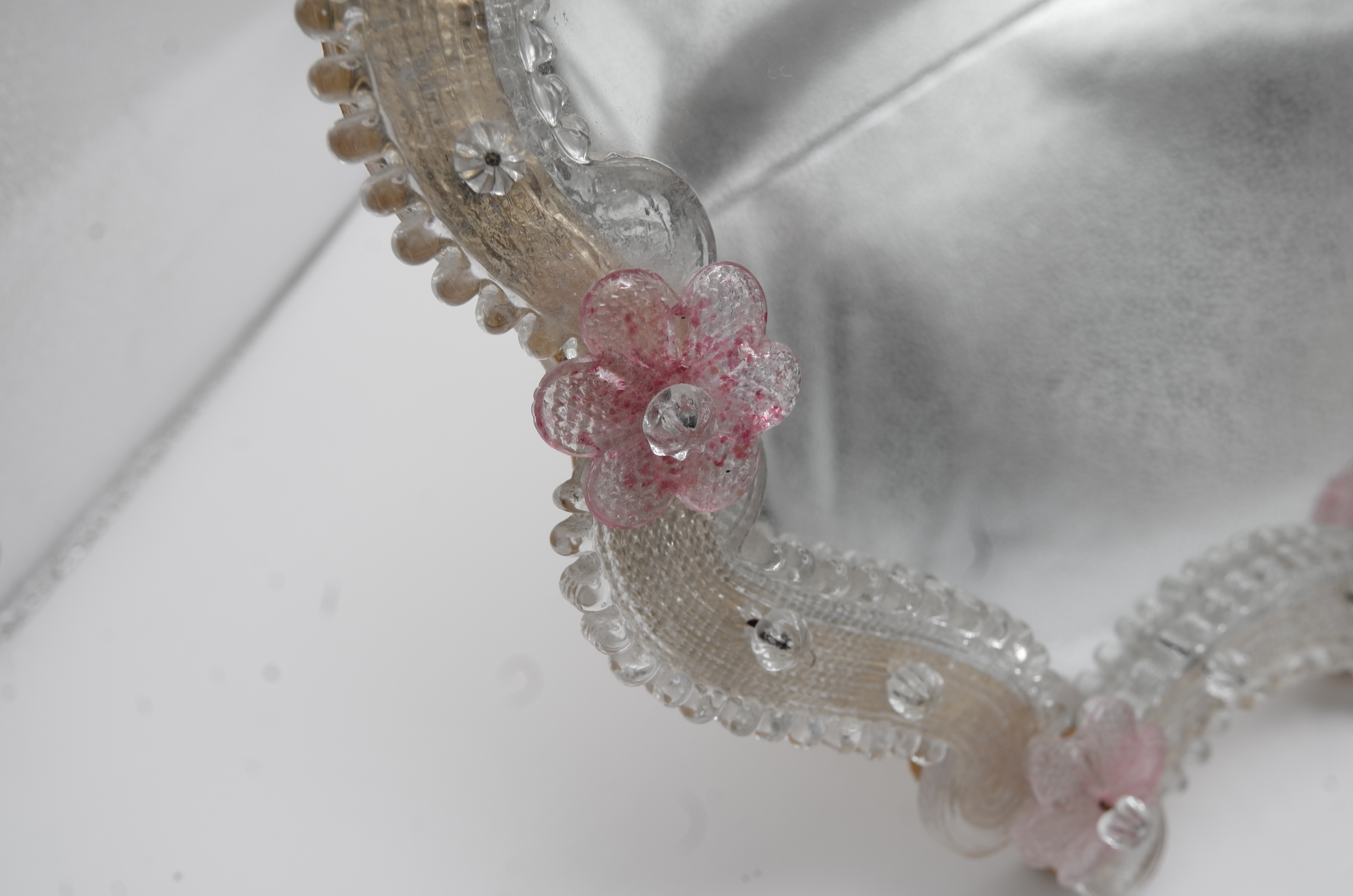 Murano Glass Flowered Mirror, Italy, 1960s