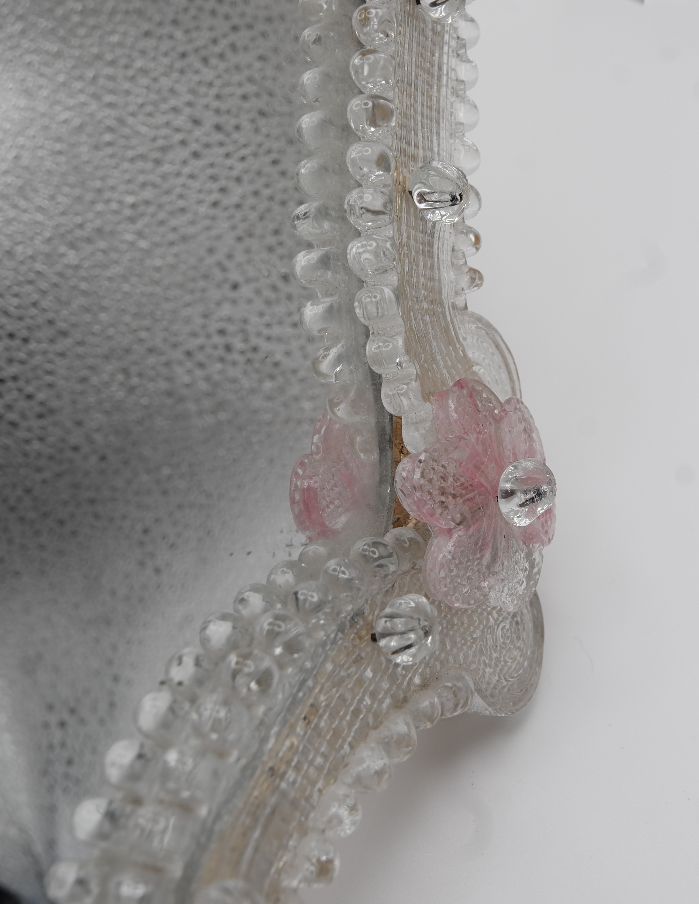 Murano Glass Flowered Mirror, Italy, 1960s