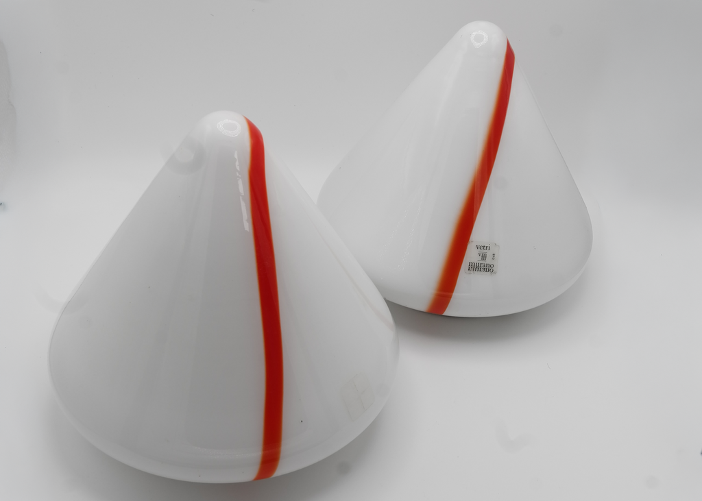 Pair Renato Toso Mico 41 Lamps, Leucos Murano Glass
