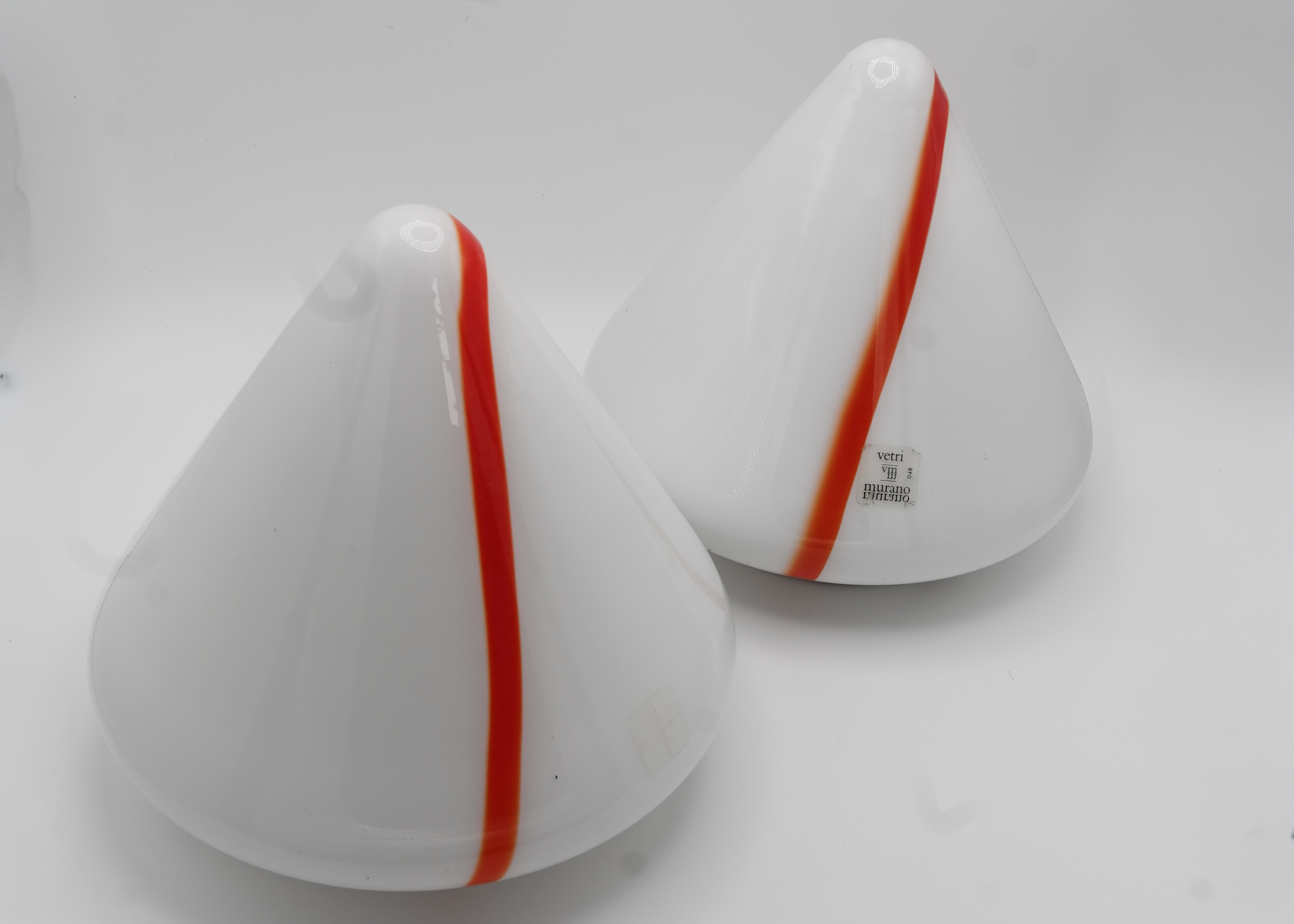 Pair Renato Toso Mico 41 Lamps, Leucos Murano Glass