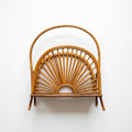 Bamboo and Rattan Sunburst Magazine Rack attributed to Franco Albini