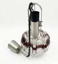 1970s Italian Murano Glass Pendant, Clear and Burgundy, Space Age Aluminium Hardware