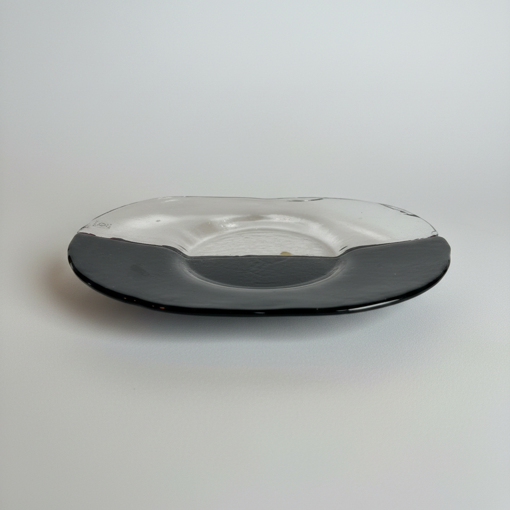 Black and clear Murano glass centrepiece/serving plate