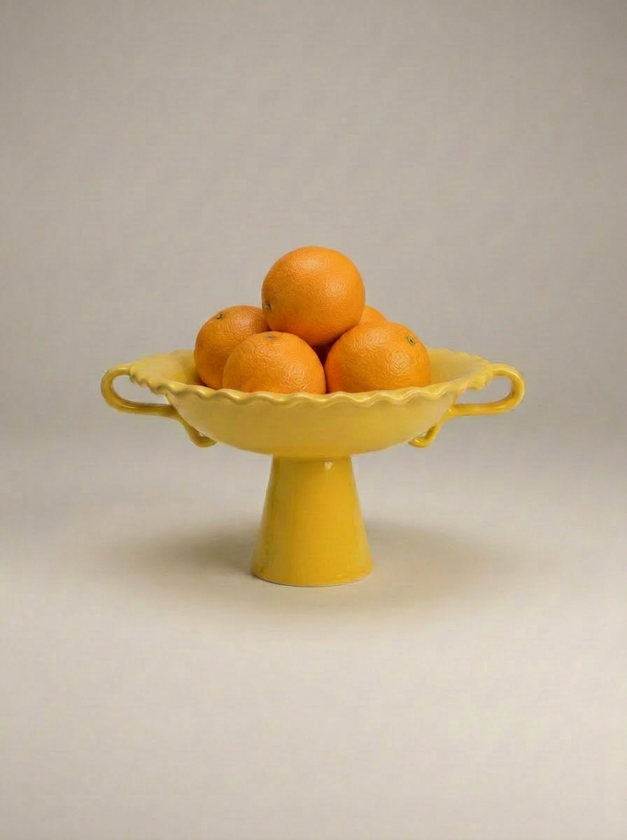 Valentina - Yellow Pedestal Bowl