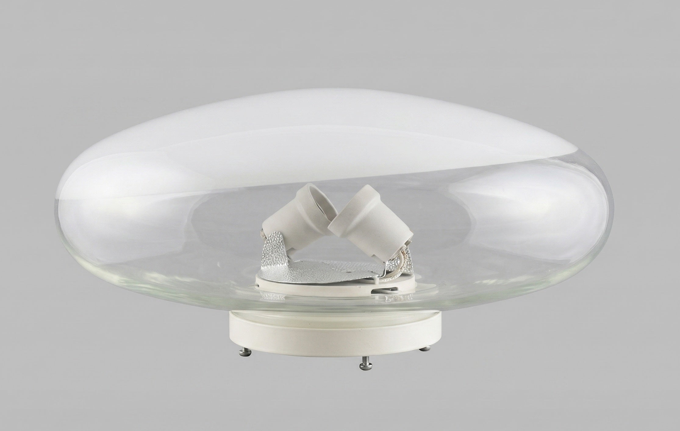 1970s Hand-Blown Murano Glass Flush Mount Ceiling Light by Leucos, Italy