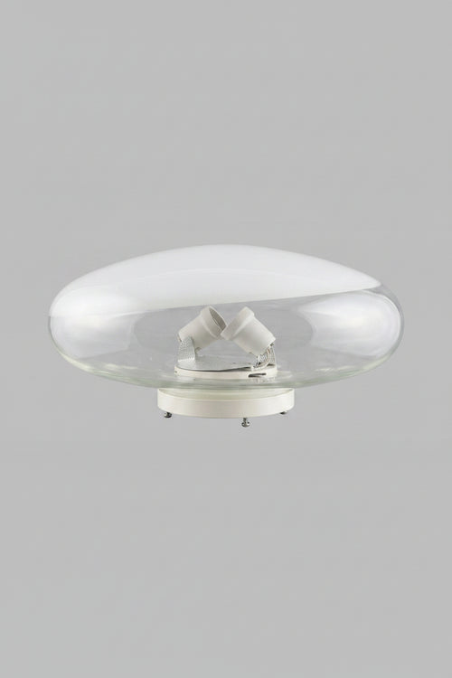 1970s Hand-Blown Murano Glass Flush Mount Ceiling Light by Leucos, Italy