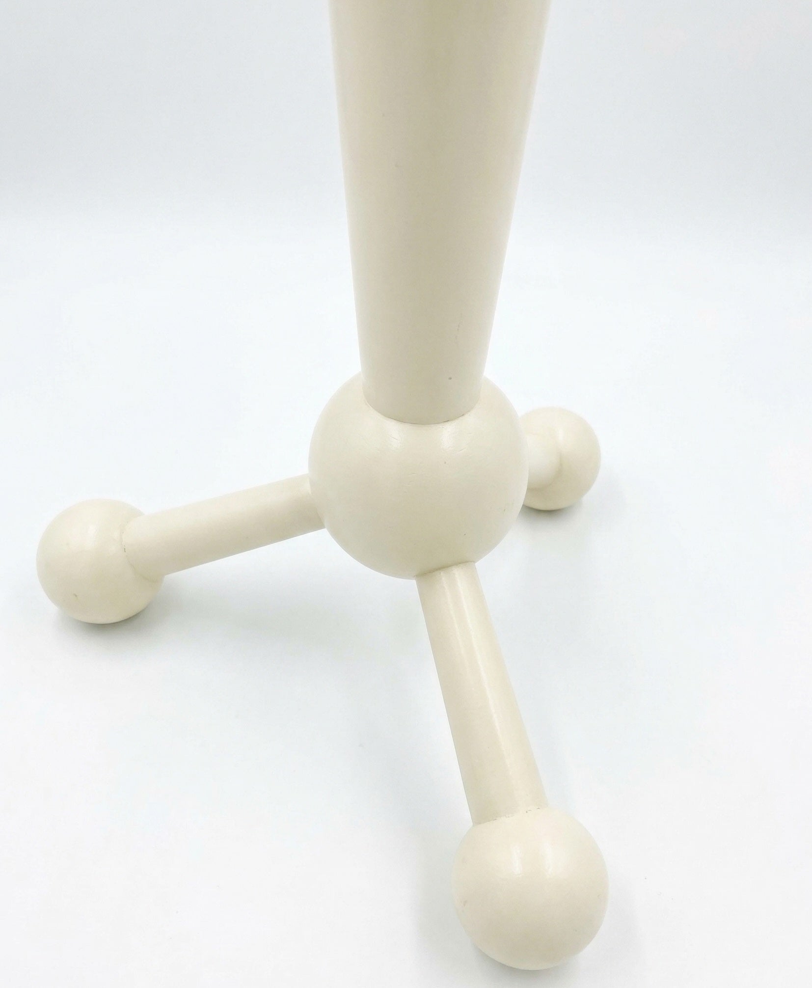 1980s Italian Hand-Painted Atomic Stool, Postmodern Geometric Design