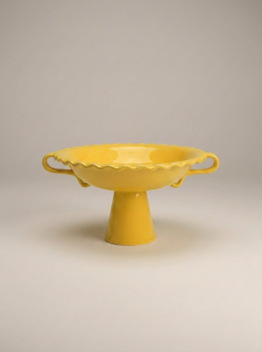 Valentina - Yellow Pedestal Bowl